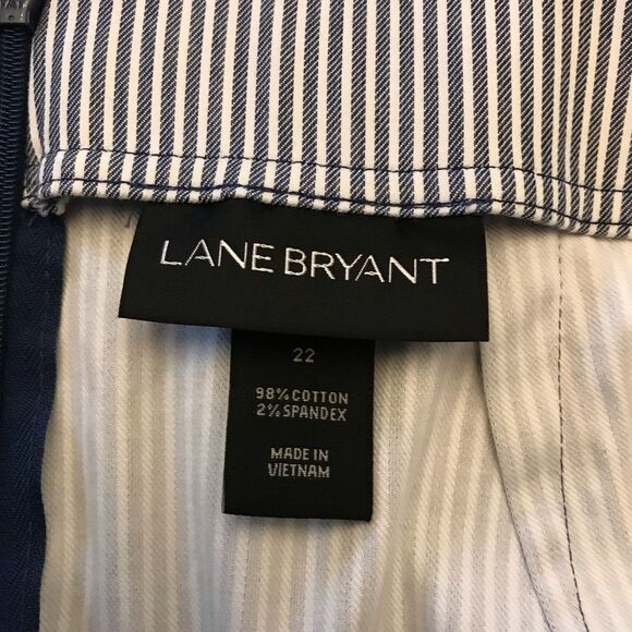 Lane Bryant Womens Striped Blue White Belted Pencil Skirt Sz 22 - Picture 12 of 15